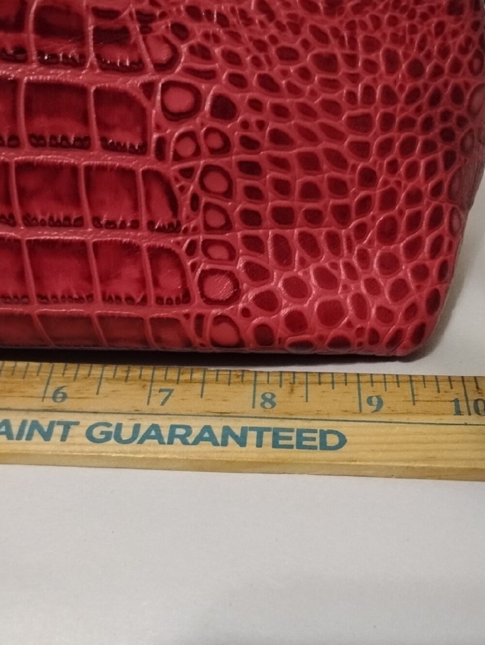 Patricia Nash Novella Frame Red Croc-Embossed Frame Satchel Handbag - Picture 3 of 12